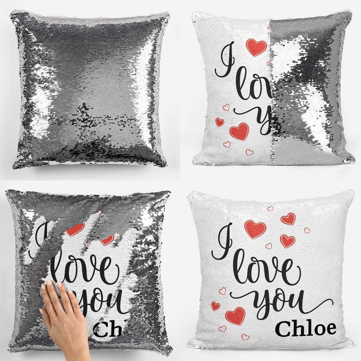 I Love You Sequin Magic Cushion